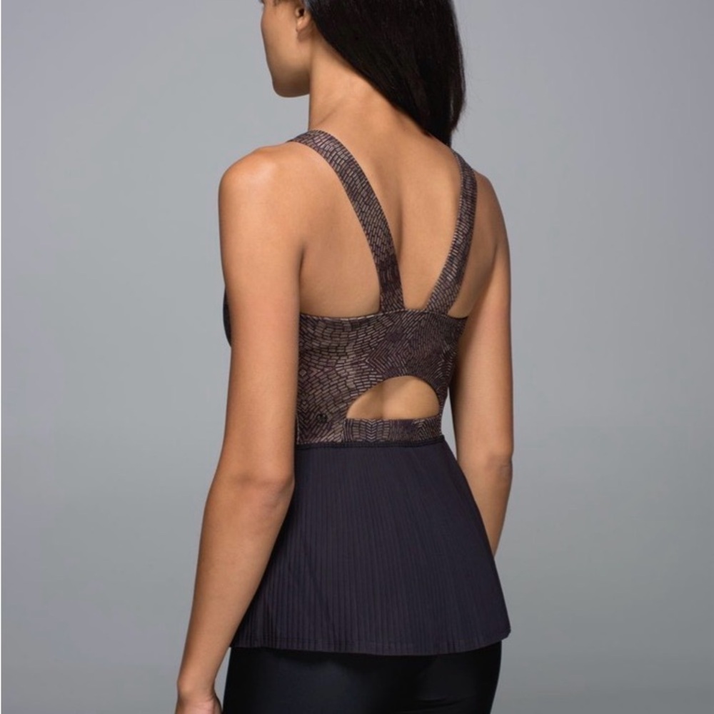 Lululemon City Tank Golden Godess Cashew Multi / Black - Picture 2 of 7